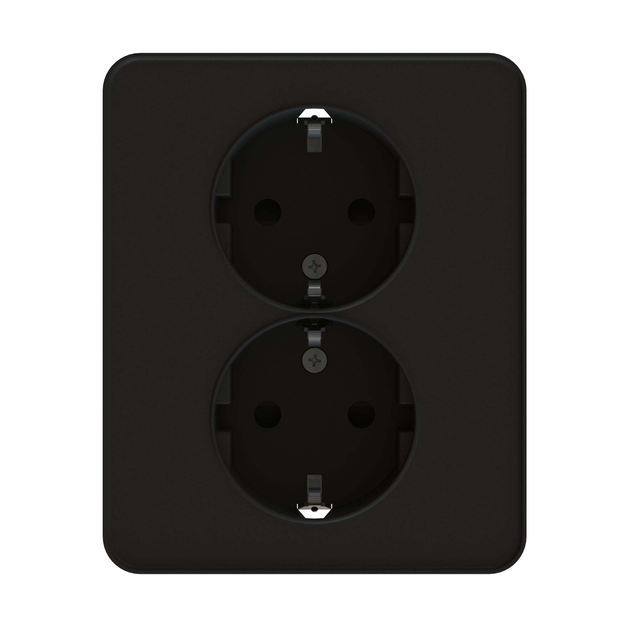 Flush-type wall socket outlet for fixed installation, low profile, screwless terminal ETM022XQL